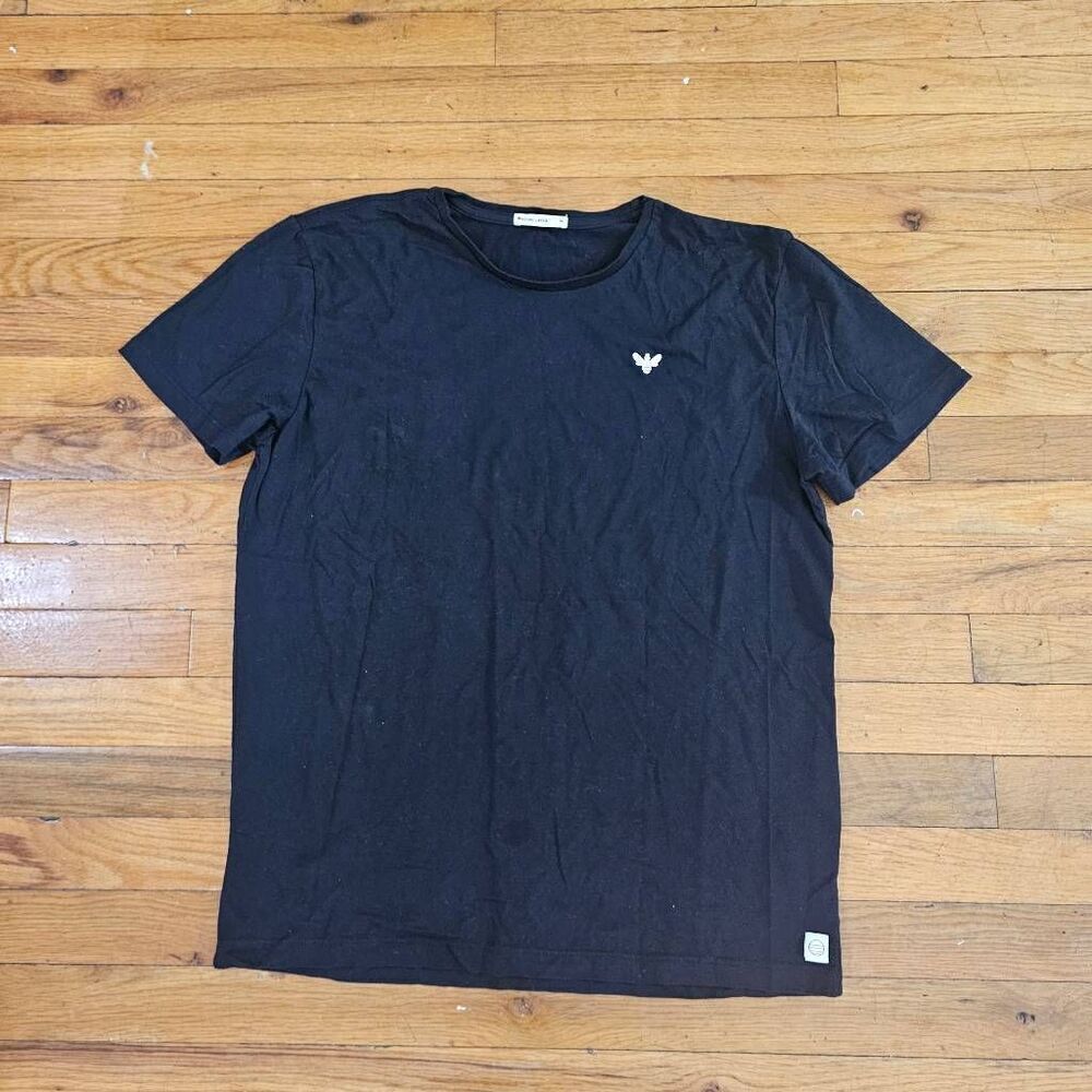Marine Layer Black Short Sleeve Tee with Small White Logo